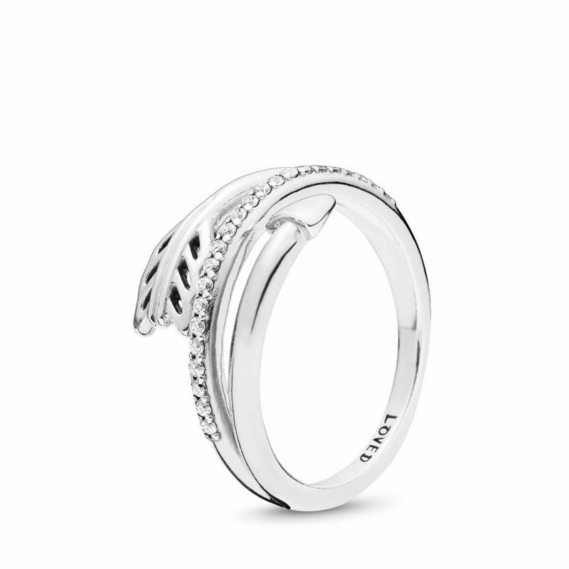 Pandora Sparkling Arrow Statement Ring - Sterling Silver/Cubic Zirconia - Canada | QO4160RF